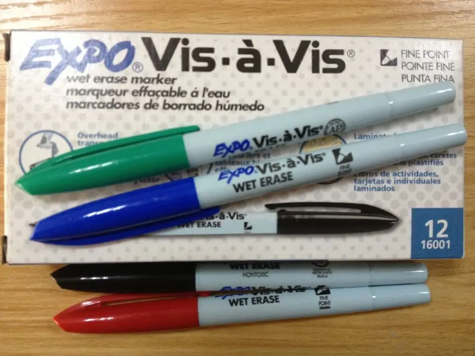 Маркеры прозрачные на водной основе 3 шт./лот Sharpie EXPO 16074 Vis A черные зеленые синие