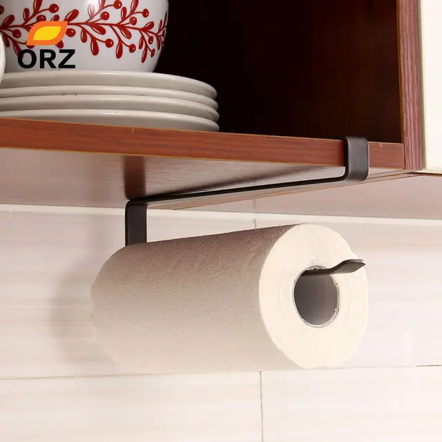 Best Quality ORZ Creative Kitchen Paper Holder Hanging Tissue Towel Rack Bathroom Toilet Roll Paper Towel Holder Kitchen Cabinet Storage Rack