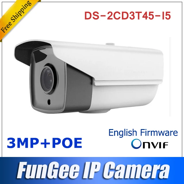 Original HIK 4MP POE Bullet IP camera DS 2CD3T45 I5 with array LED long