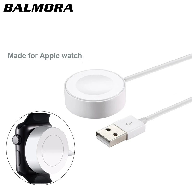 

BALMORA For iWatch 2 3 Magnetic Wireless Charger Pad for Apple Watch Automatic Adsorption USB Cable Charger 38mm & 42mm