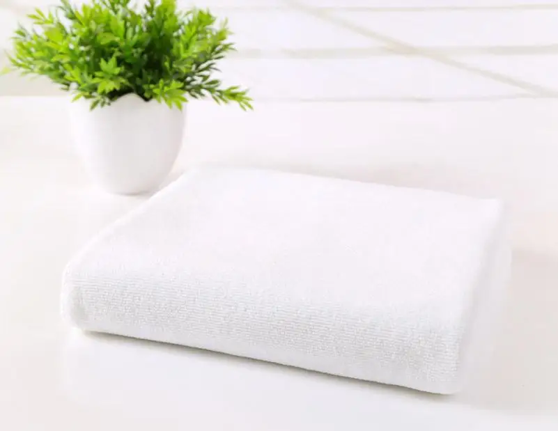 Домашнее полотенце для ванной комнаты 70x140 см экологически чистое Впитывающее ультратонкое волокно сухое банное полотенце для душа белое полотенце - Цвет: Белый