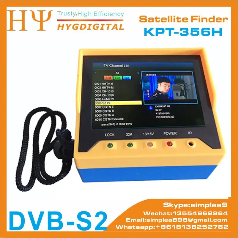 [Подлинный] KPT-356H 3,5 inchHandheld TFT lcd Многофункциональный(DVB-S/S2) цифровой спутниковый искатель лучше satelink WS-6906 6933