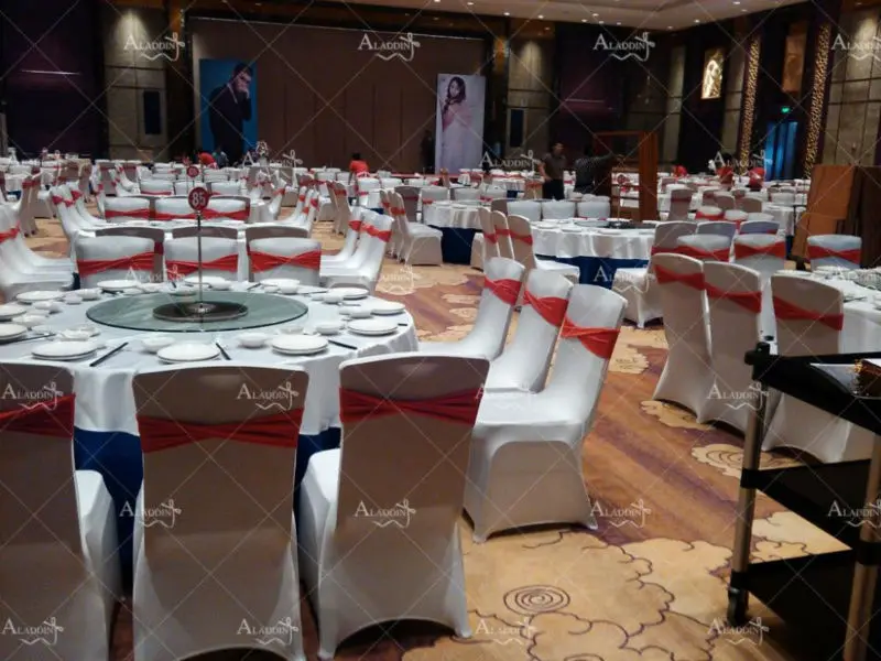 50 шт. Белый Универсальный стрейч юбки крышка стула спандекс вечерние плинтус