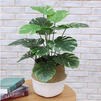 

Scandinavian Style artificial 70cm Broad-leaved Turtle Back Leaf Bonsai Potted Living Room Decoration