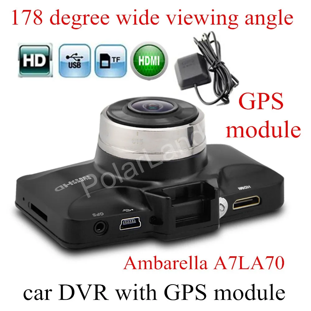 

GS98C Ambarella A7LA70 Car Dash Camera Super HD 2.7" inch LCD screen Video DVR Cam G-sensor with GPS module track record