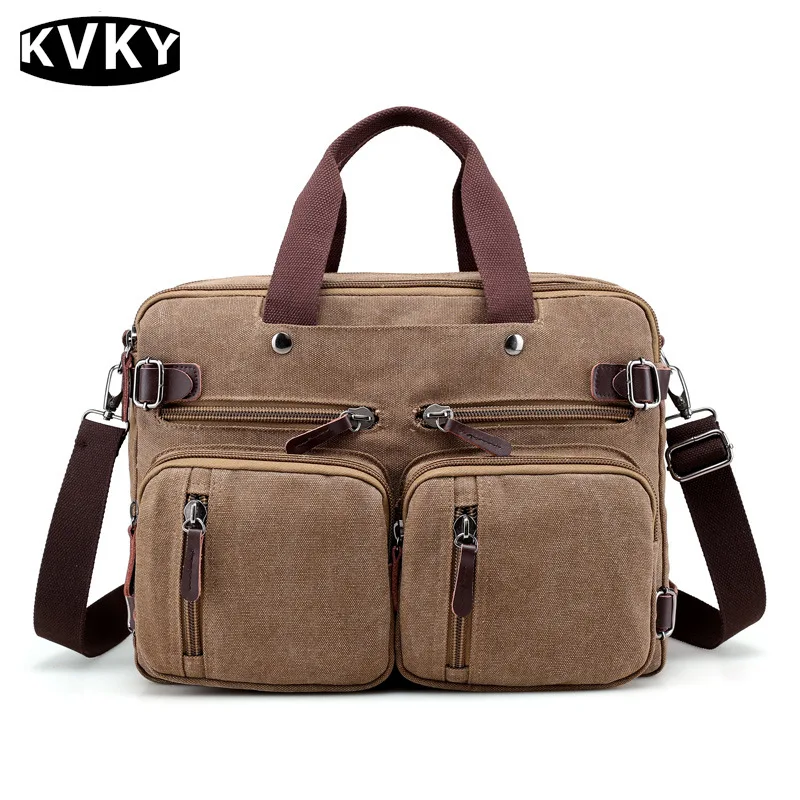 KVKY Brand 2017 New Men Canvas Shoulder Crossbody Bags Men Solid Handbags Man Casual Travel Multifunction
