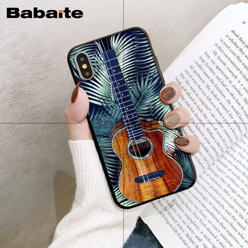 Babaita гитара Музыка черный мягкий чехол для телефона iPhone 8 7 6 6S Plus 5 5S SE XR X XS MAX Coque Shell 11 11pro 11promax