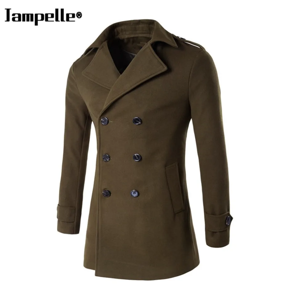 Зимняя мужская куртка, утолщенное шерстяное пальто, приталенные куртки, модная верхняя одежда, Теплая мужская повседневная куртка, пальто, бушлат размера плюс 3XL
