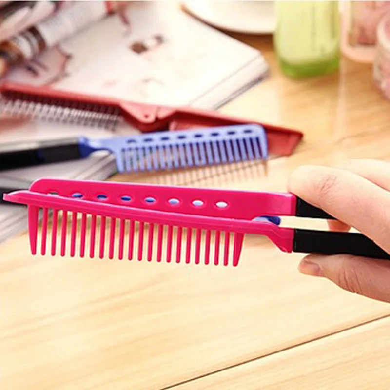 

New V Type Washable Folding Hair Straightener Comb Clip Tools DIY Salon Hairdressing Brush Styling Tool Accessories