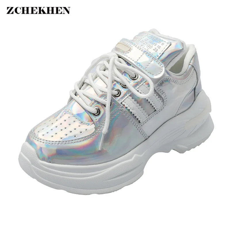 

Glitter Designer Platform Sneakers Women Casual Thick Bottom Shoes Basket Tenis Female Chunky Sneakers 2019 Zapatos De Mujer