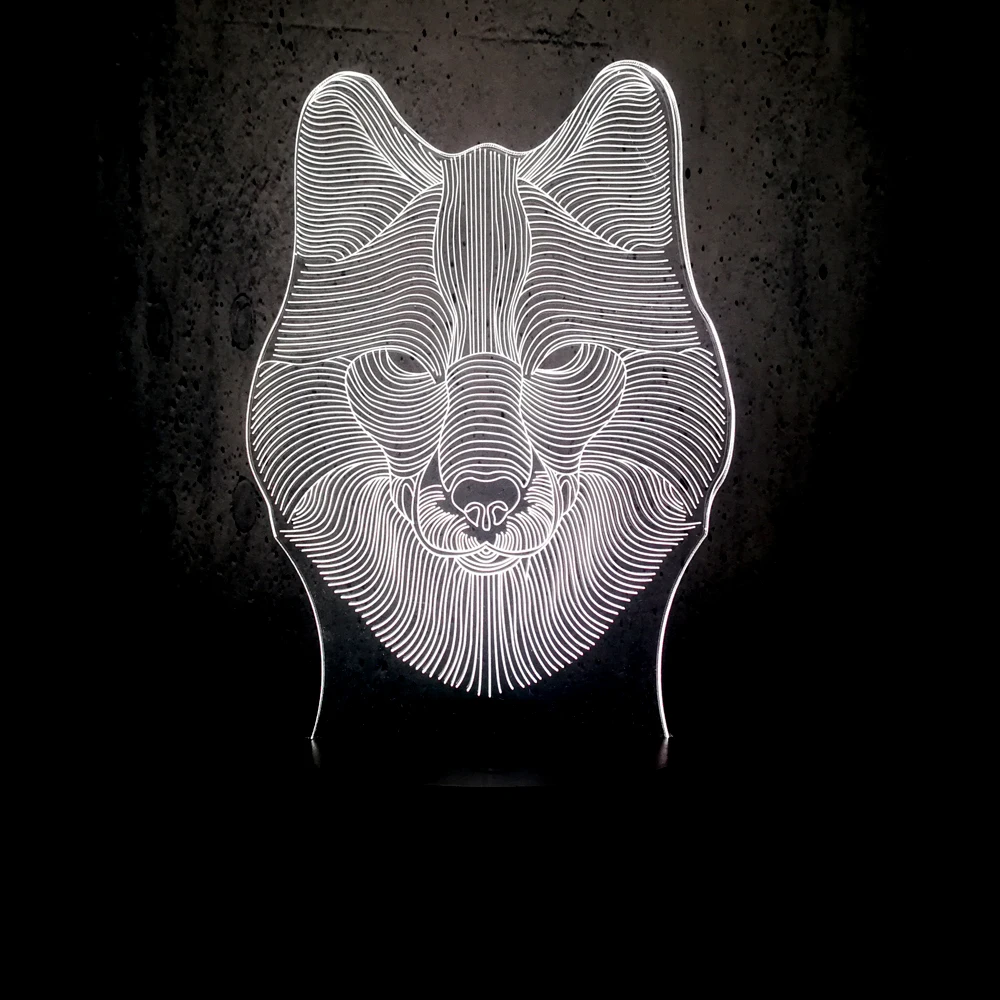 NEW Animal Wolf Heard 3D Lamp Night USB LED Lighting Mulitcolor Holiday Souvenirs Luminaria Kids Toy Table Touch Mood luminaria | Лампы и