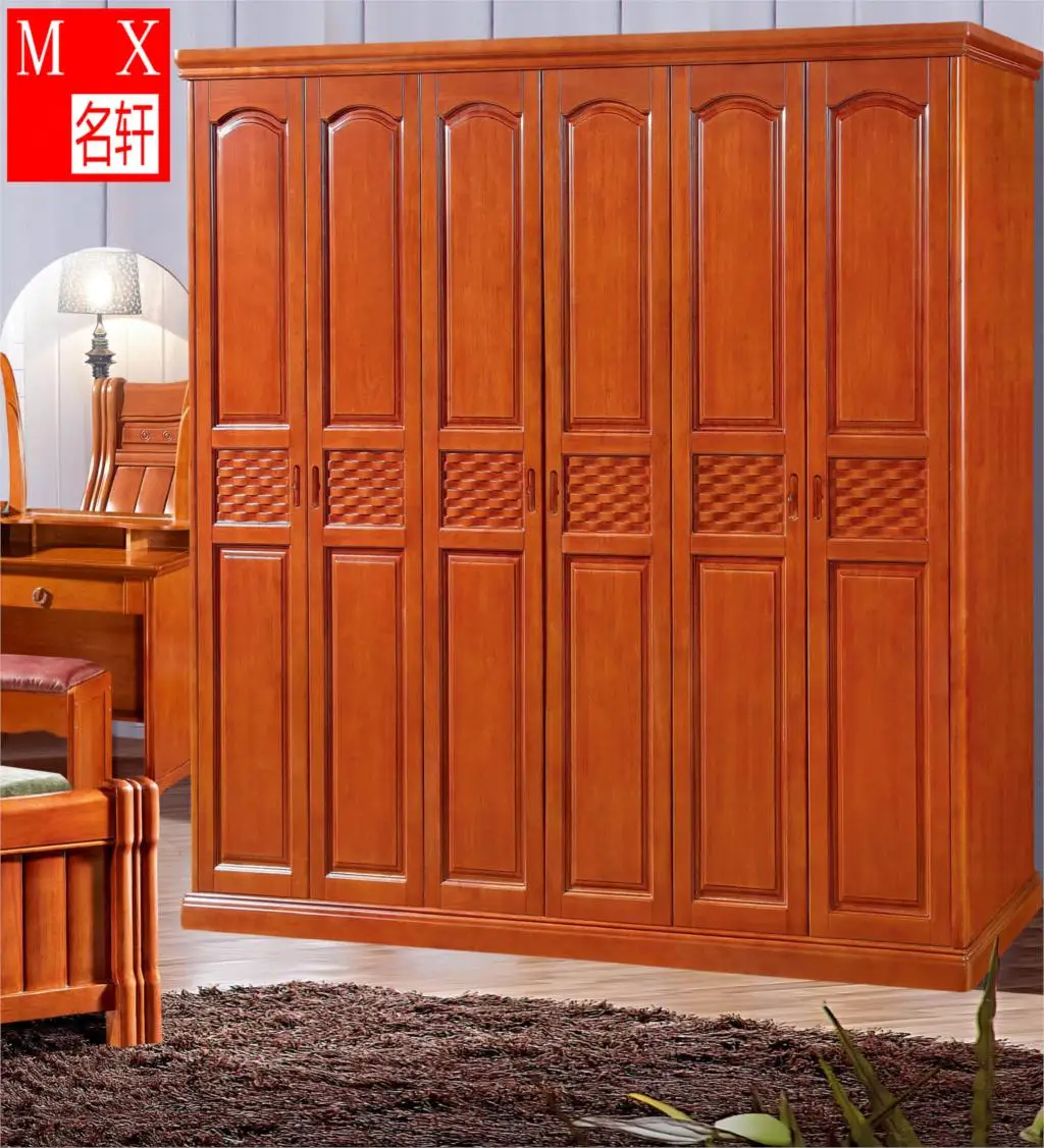 All Solid Wood Bedroom Furniture Oak Wardrobe Closet Wardrobe