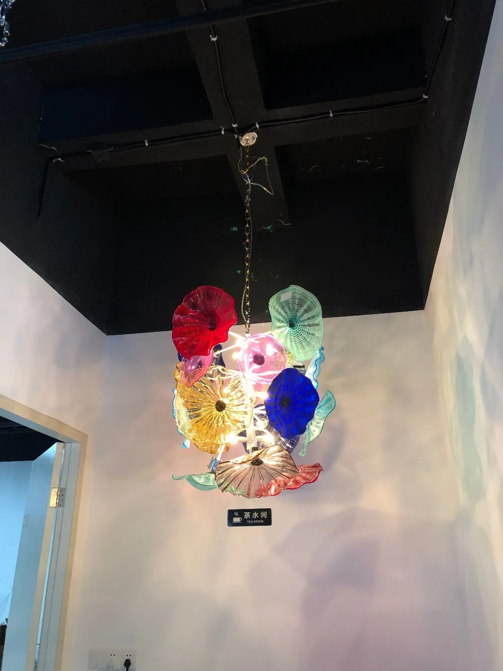 Творческий Цветной прихожей роскошное и Элегантное ожерелье, декорация для дома и отеля Murano Стекло пластины освещения, Дейл чихулы