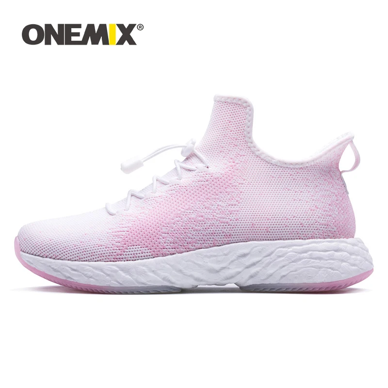 Женские кроссовки для бега ONEMIX2019 трикотажные Нескользящие из вулканизированной