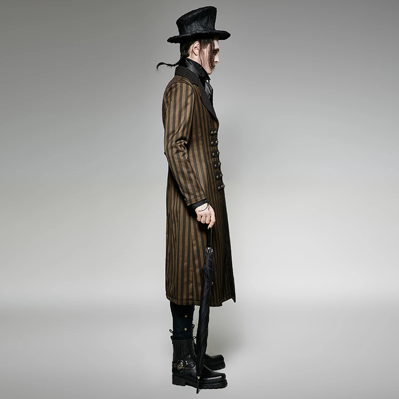 Панк рейв мужские куртки и пальто Готический стимпанк Викторианский длинное пальто куртка модная одежда костюм для выступлений