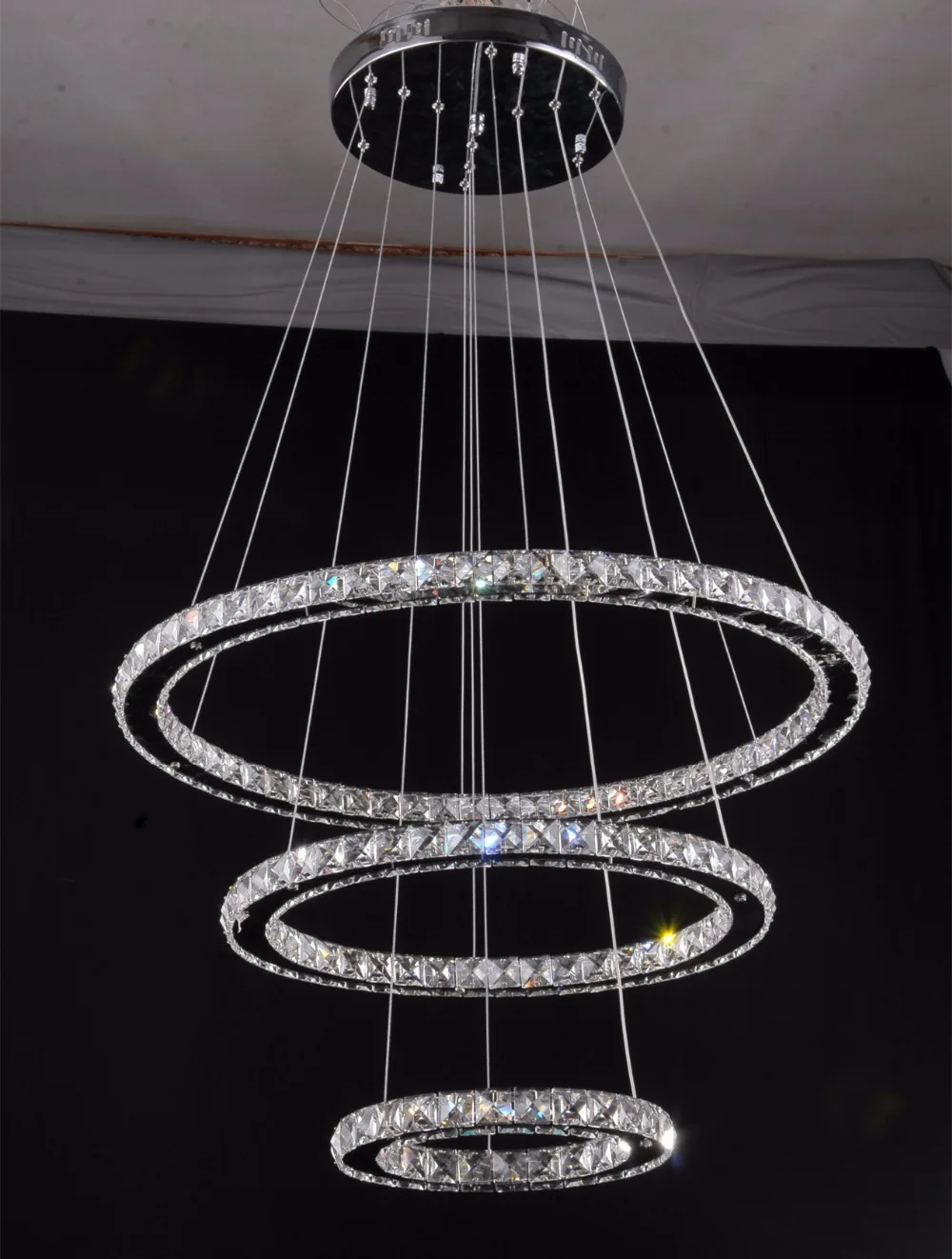 Modern Re Led Crystal 3 Ring Pendant Lights Diamond Modern Re Led Crystal 3 Ring Pendant Lights Diamond Light Fixture Suspension Lighting Circles Lamp In From