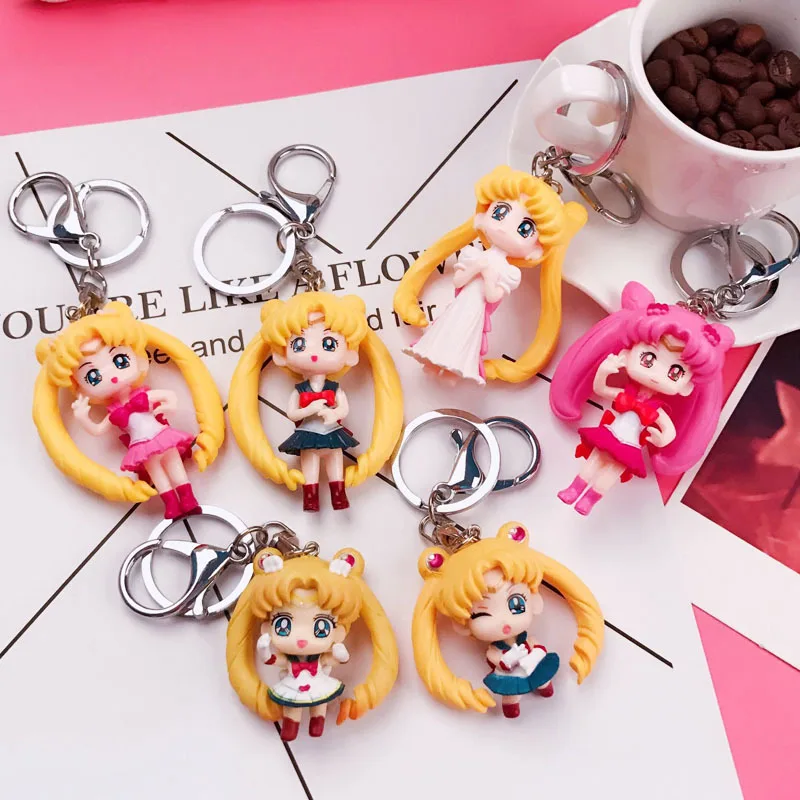 Экшн фигурки Sailor moon металлический брелок ПВХ японское аниме sailor tsukino мини