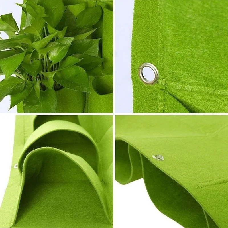 9 карманное Вертикальное Озеленение подвесной, настенный, садовый посадочный мешок настенный плантатор