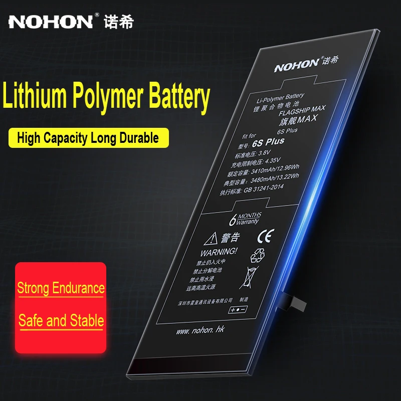 

Original NOHON Battery For Apple iPhone 6SPlus Replacement Batteries 3480mAh Mobile Phone Bateria For iPhone 6SPlus Free Tools
