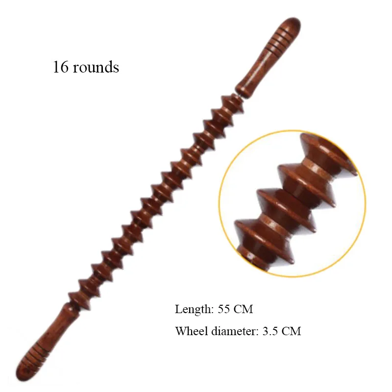 HANRIVER Yoga meridian rod body massage roller pounded waist back massage neck leg wooden massager