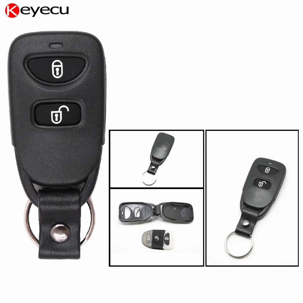 Keyecu Replacement 2 Button Remote Key Shell Case Fob+Rubber Button Pad