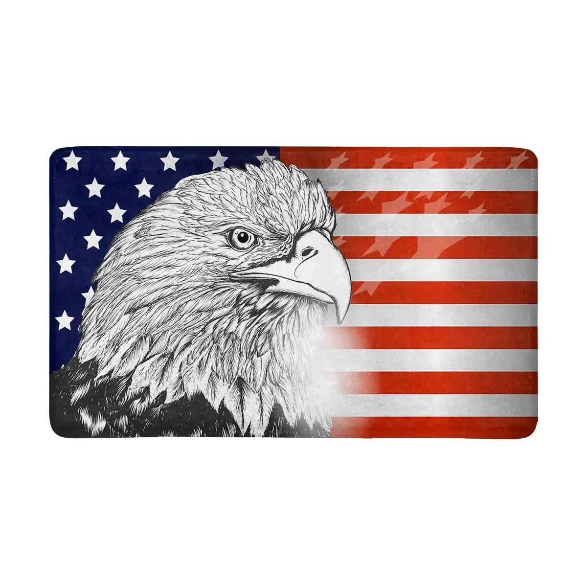USA Flag and Eagle Indoor Entrance Doormat Non Slip Door Mat Entrance