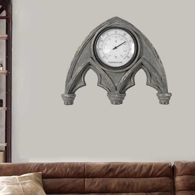 Американский Ретро термометр барокко украшение стены Винтаж креативный термограф роскошный классический настенный висячий термометр