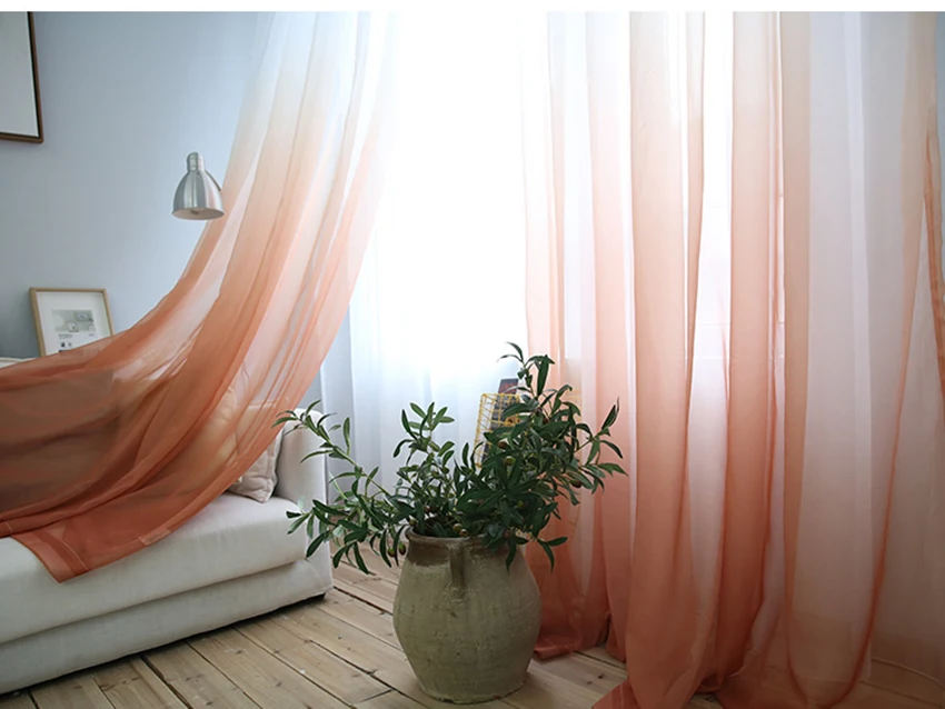 Занавески с цветным градиентом Terilun, тюлевые занавески на окна, прозрачные панели, романтические свадебные декоративные занавески для гостиной, спальни, AP185-3