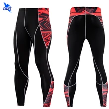 Лоскутные Лето Осень мужские эластичные леггинсы для фитнеса PRO компрессионные колготки быстросохнущие Дышащие Бодибилдинг Беговые Брюки