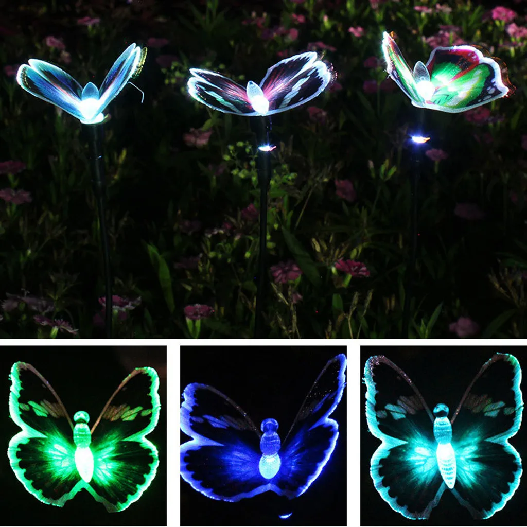 Solar Power LED Lights Butterfly Garden Lawn Yard Decorations Landscape