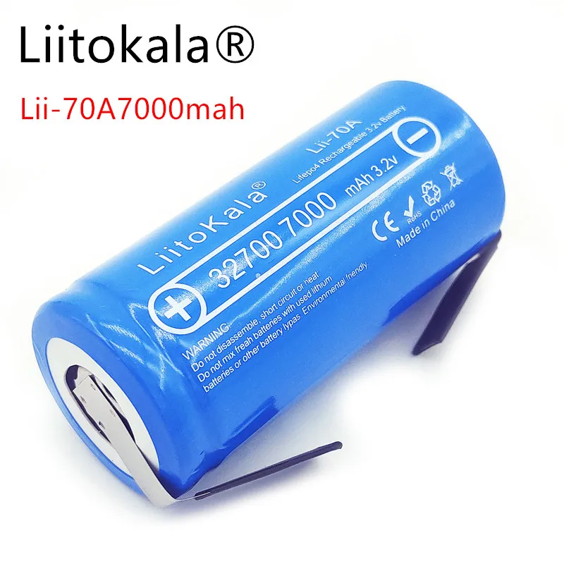 LiitoKala Lii-70A 3,2 V 32700 7000 мА/ч, Батарея LiFePO4 35A 55A высокое Мощность непрерывного разряда Батарея+ Никель листов