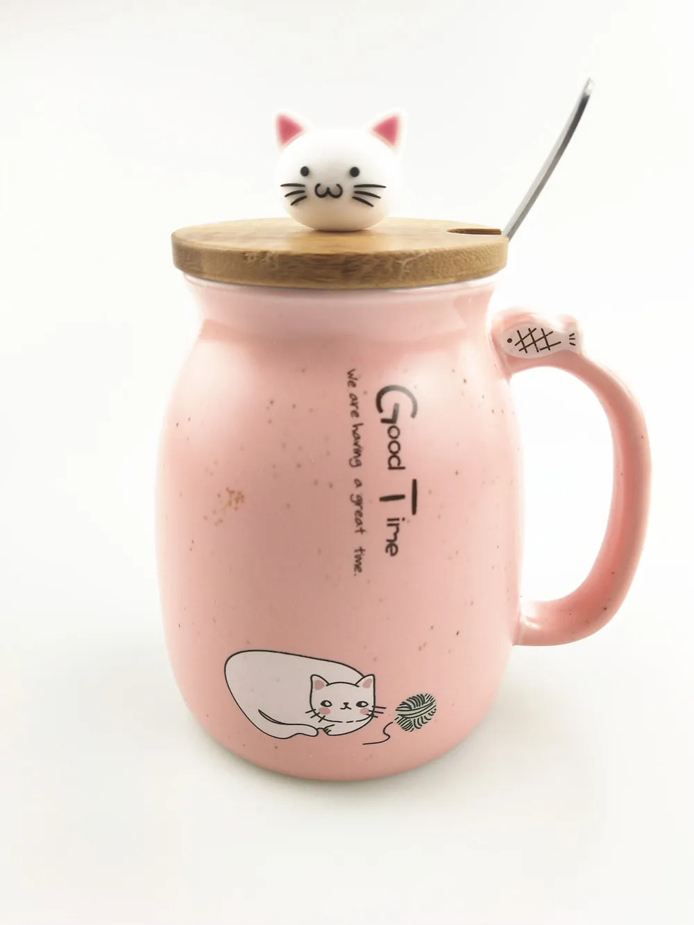 New sesame cat heat-resistant cup color cartoon with lid cup kitten milk co X2W4 