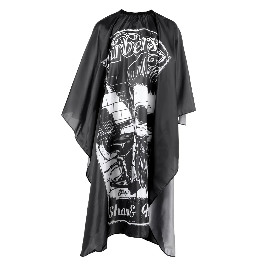 Professional Quality Hair Cutting Barber/Salon Cape Gown Apron With Hanging Hook, Black
