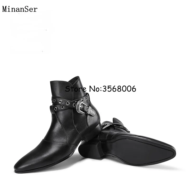 Hot Sale Buckle Strap Slip-on Men Chelsea Boots Brown Black Original Suede Leather Man Ankle Boots British Style MAN flats Shoes