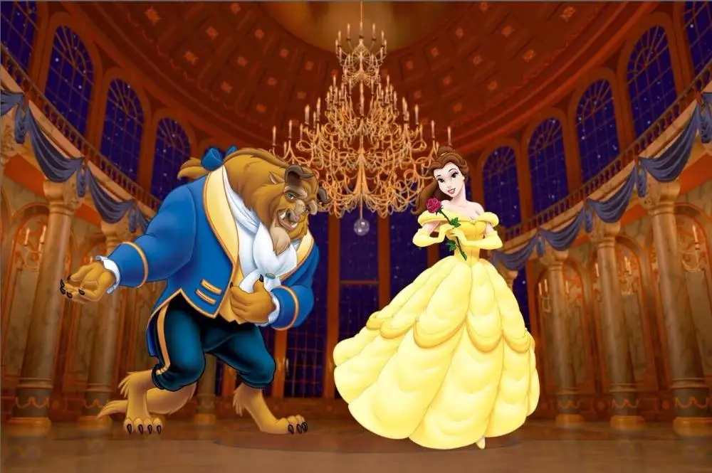 Beauty Beast Ballroom Belle Princess Chandelier palace light backdrop Vinyl cloth High quality Beauty Beast Ballroom Belle Princess Chandelier palace light backdrop Vinyl cloth High quality