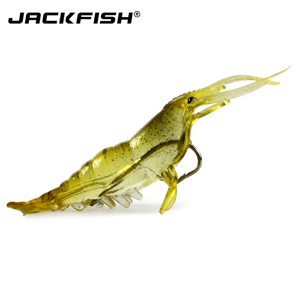 

JACKFISH soft shrimp lure 50PCS soft artificial shrimp baits 4CM shrimp soft baits hing lure japan prawn salmon lures 77