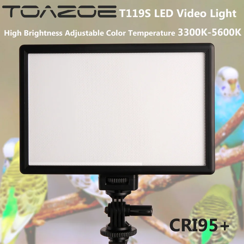 TOAZOE T119S светодиодный свет ультра-тонкий ЖК-дисплей двухцветный Диммируемый студийный светодиодный светильник Панель CRI95+ для камеры DV видеокамера