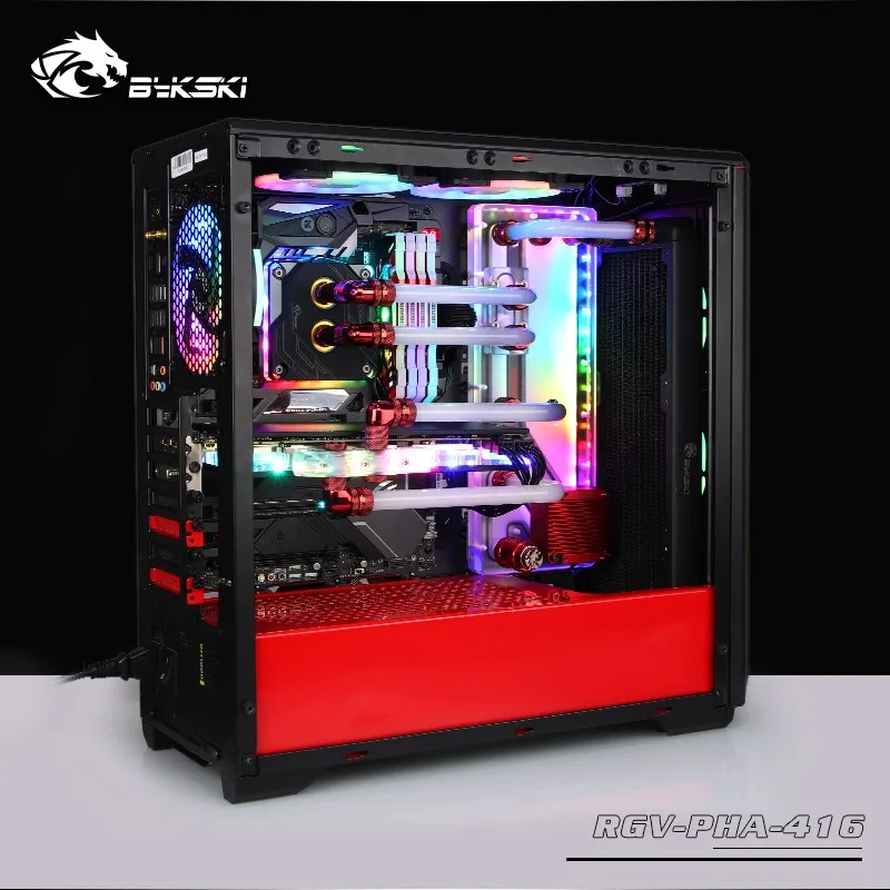 BYKSKI акриловый бак использовать для Phanteks 416 корпус компьютера/3PIN 5 V D-RGB/Combo DDC насос крутой водный канал решение