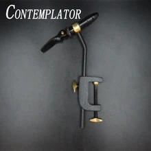 CONTEMPLATOR 1set fly tying classic handy Vise tool safety holding hook fishing brass C-clamp tying vise with steel hardened jaw high quality fly tying vise with c clamp black handle steel stainless hard jaws rotary accessories fly fishing tying vice tool