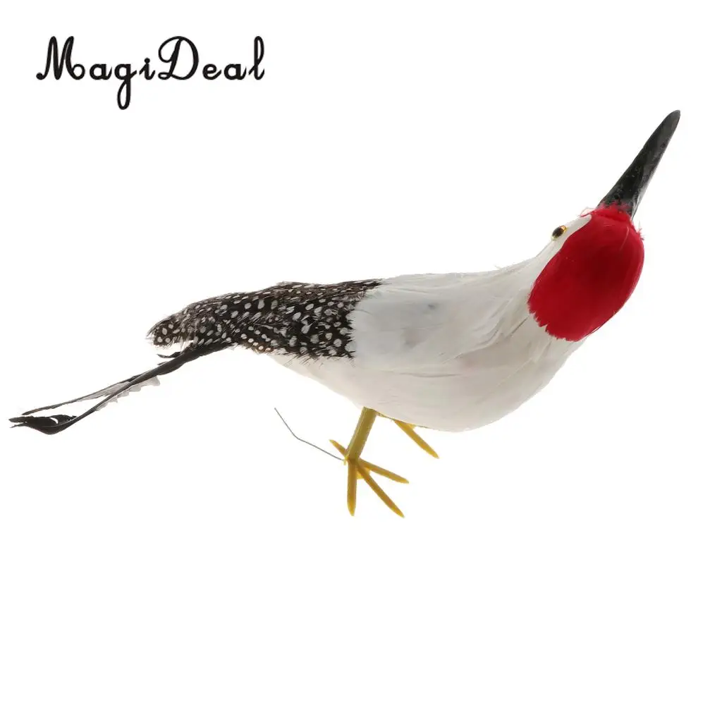 Realistic Artificial Animal Feather Garden Figure Woodpecker Bird Model Home Park Garden Tree Ornament Decor