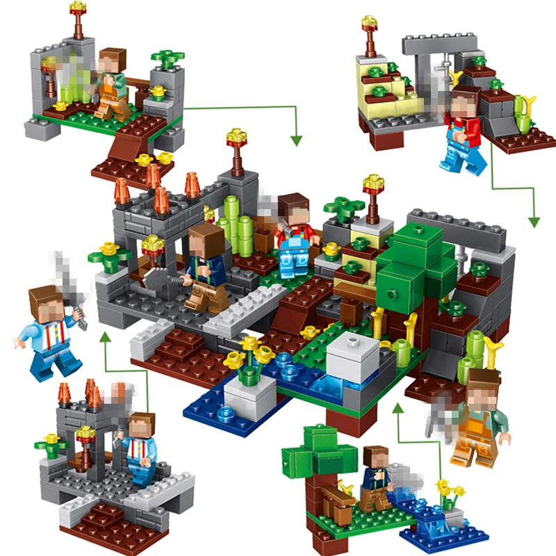 

Random 1Pcs Minecrafted Blocks Model Building Block Compatible LegoINGlys City Figures Dragon Gift Educational Toys for Children