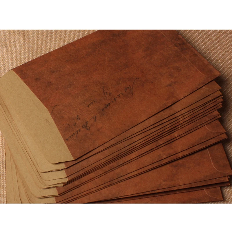 10 pcs/lot 16*11cm Vintage Fire paint Kraft Paper Envelopes Storage Bag Scrapbooking Paper for Festival Card Gift storage box
