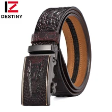DESTINO Cinturones de Diseñador Hombres de Alta Calidad Correa de Cuero Genuina Masculina Cintura Ceinture Homme Cocodrilo Famosa Marca de Boda de Lujo