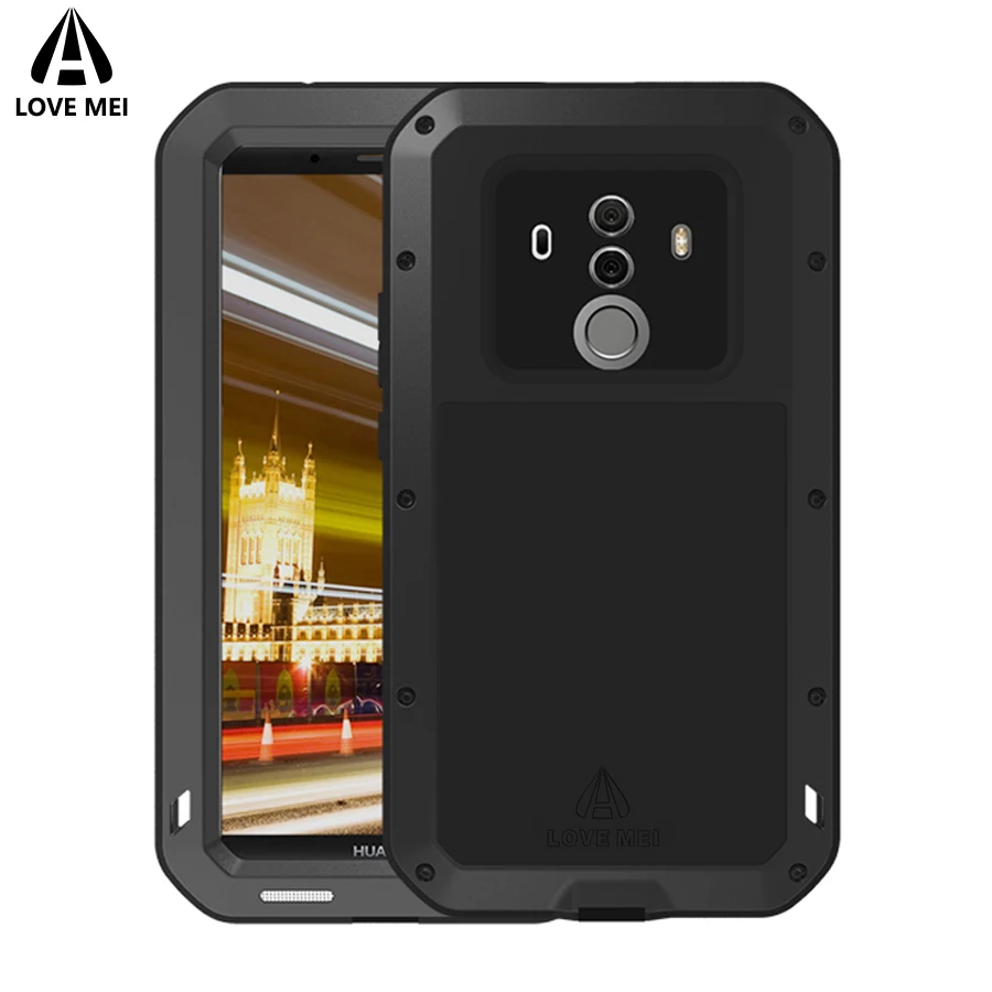 Брендовый чехол Love Mei для Huawei Mate 10 Pro металлический противоударный телефона