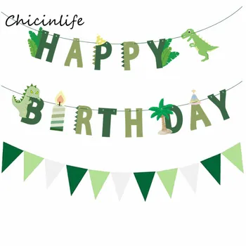 

Chicinlife Dinosaur Happy Birthday Banner Dinosaur Balloon Safari Jungle Party Decoration Boy Birthday Supplies Dinosaur Party