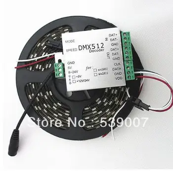 

4M IP65 60 Pixels/m 240 5050 RGB WS2812B LED Digital Strip DC5V 60leds/m waterproof led strip & DMX Controller 1 set