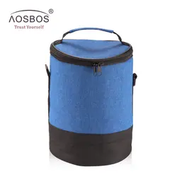 Aosbos круглый Оксфорд изоляцией Пикник сумка Для мужчин Большой кулер Термальность Сумки для обедов Tote Для женщин Водонепроницаемый Bento