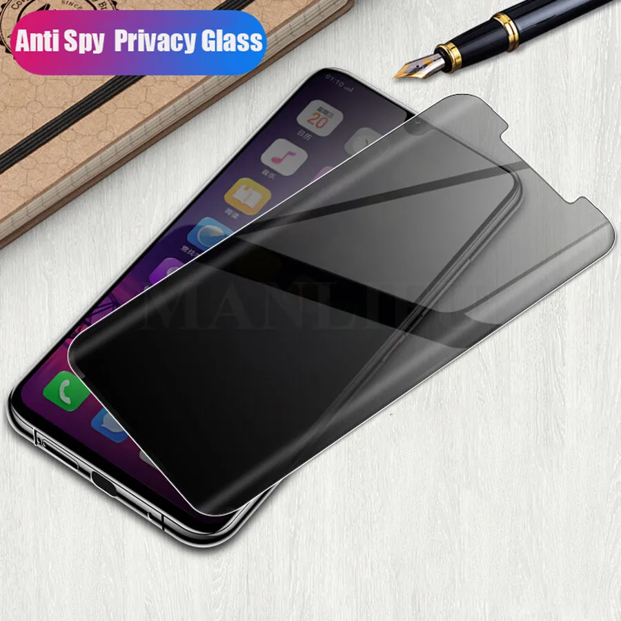 

MANLIFU 20D Full Curved Anti Spy Tempered Glass For Samsung Galaxy S10 S9 S8 Plus Note 9 8 Privacy Screen Protector Glass Film