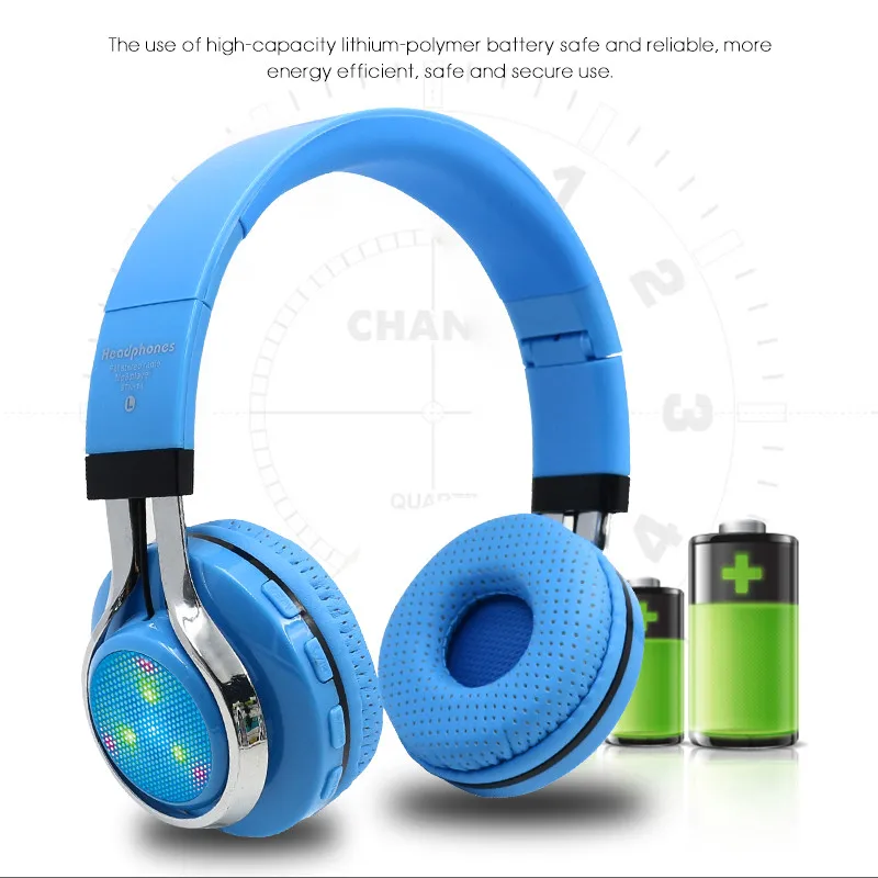 TOPROAD складные наушники с Bluetooth светящиеся со светодиодами Беспроводная