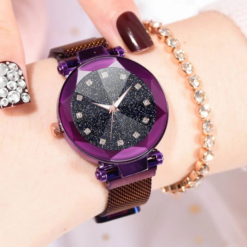 

Women Watches Luxury Ladies Magnetic Starry Sky Clock Fashion Diamond Female Quartz Wristwatches relogio feminino zegarek damski